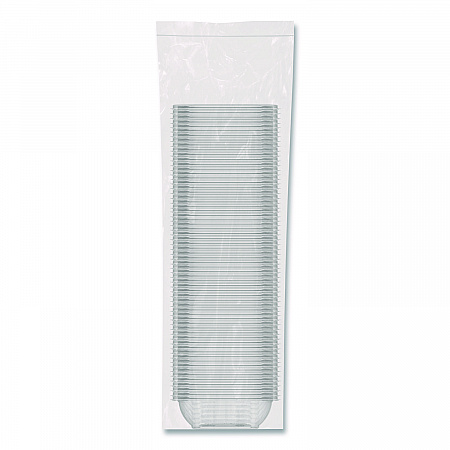 Square Plastic Bowls, 8 oz, 8.5 x 8.5 x 1.51, Clear, Plastic, 63 Bowls/Sleeve, 8 Sleeves/Carton (C8SB)