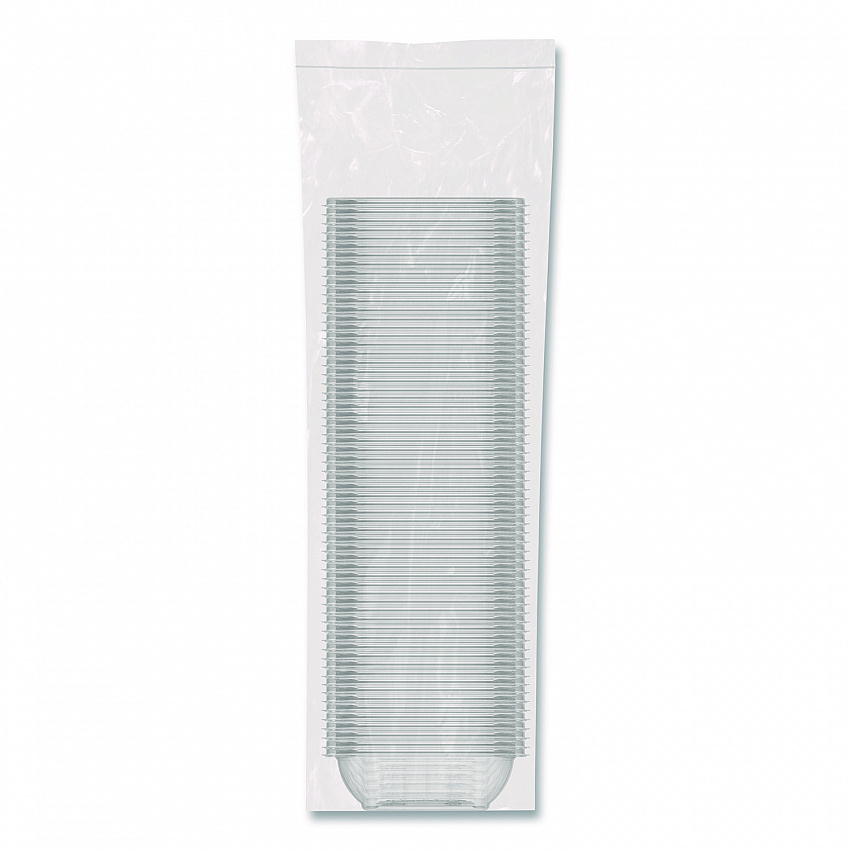 Square Plastic Bowls, 8 oz, 8.5 x 8.5 x 1.51, Clear, Plastic, 63 Bowls/Sleeve, 8 Sleeves/Carton (C8SB)