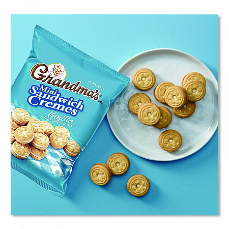 Mini Vanilla Creme Sandwich Cookies, 2.12 oz Packet, 60/Carton (FRI45096)