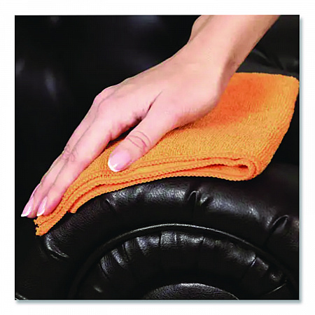 MicroWorks Microfiber Towels, 16 x 16, Orange, Dozen (250OR)