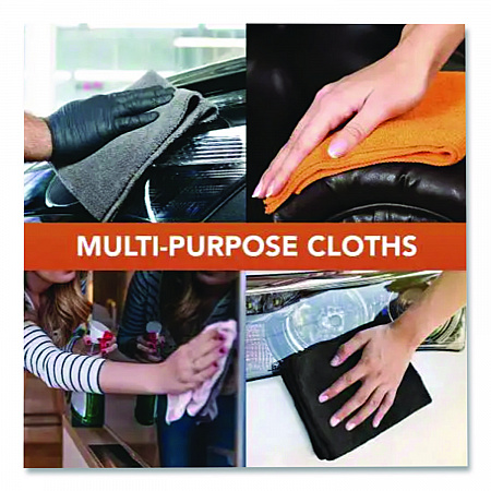 MicroWorks Microfiber Towels, 16 x 16, Orange, Dozen (250OR)