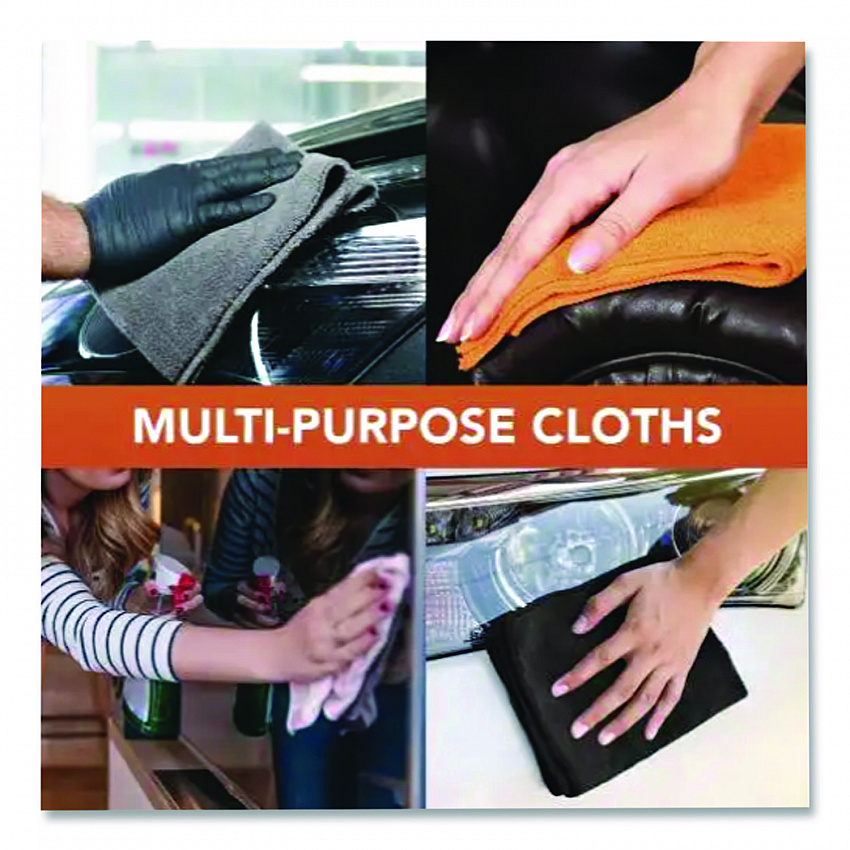 MicroWorks Microfiber Towels, 16 x 16, Orange, Dozen (250OR)