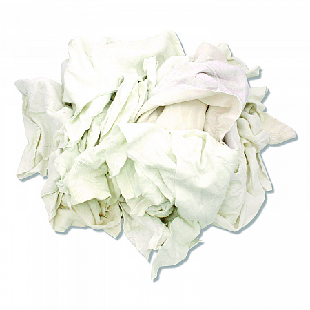 Sweatshirt Rags, Unscented, White, 8/lb, 25 lb/Carton (33325)