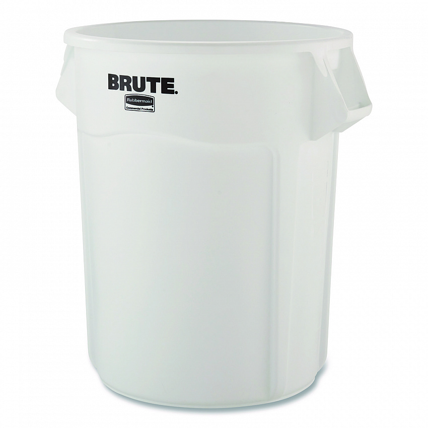 Brute Container, 44 gal, Plastic, White (1779740EA)