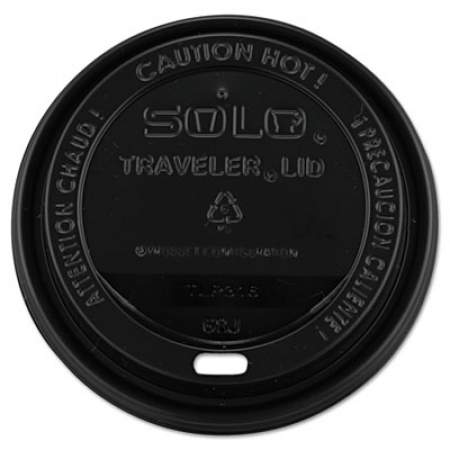 Dart Traveler Cappuccino Style Dome Lid, Fits 10 oz to 24 oz Cups, Black, 100/Sleeve, 10 Sleeves/Carton (TLB316)
