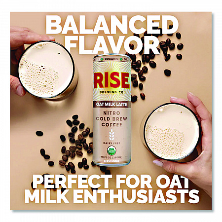 Nitro Cold Brew Latte, Oat Milk, 7 oz Can, 12/Carton (00045)