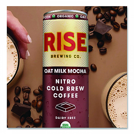 Nitro Cold Brew Latte, Oat Milk Mocha, 7 oz Can, 12/Carton (00049)