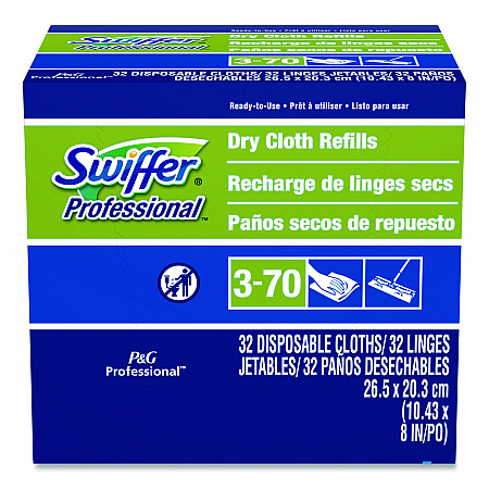 Dry Refill Cloths, 10.63 x 8, White, 32/Box, 6 Boxes/Carton (33407CT)