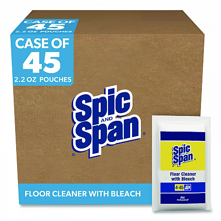 Bleach Floor Cleaner Packets, Fresh Scent, 2.2 oz Packets, 45/Carton (02010)