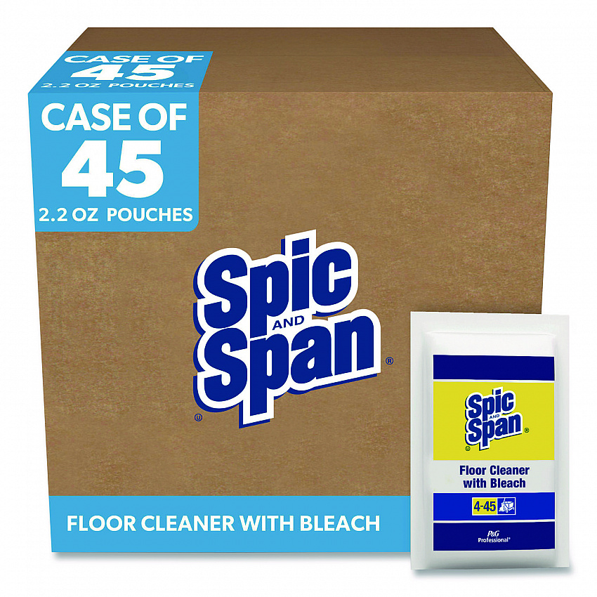 Bleach Floor Cleaner Packets, Fresh Scent, 2.2 oz Packets, 45/Carton (02010)