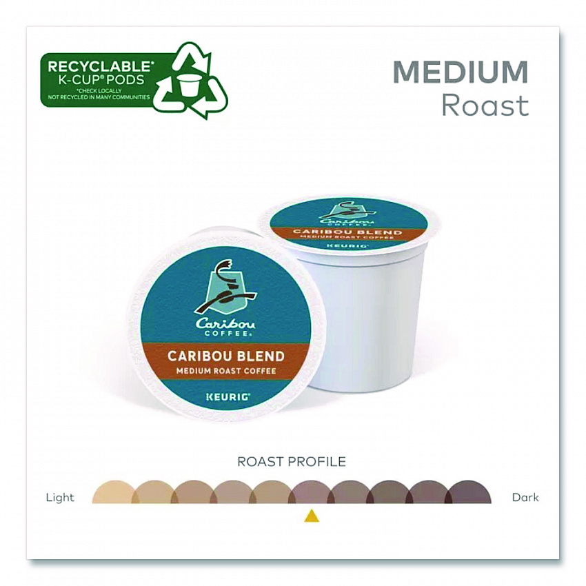Caribou Blend Coffee K-Cups, 24/Box (6992)