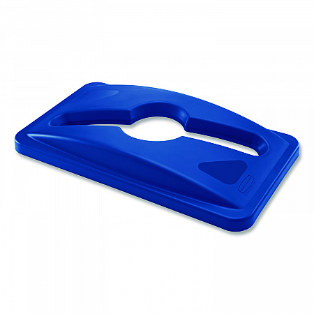 Slim Jim Single Stream Recycling Top for Slim Jim Containers, 12.1w x 21d x 2.75h, Blue (1788372)