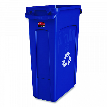Slim Jim Single Stream Recycling Top for Slim Jim Containers, 12.1w x 21d x 2.75h, Blue (1788372)