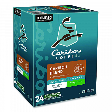 Caribou Blend Decaf Coffee K-Cups, 24/Box (6995)
