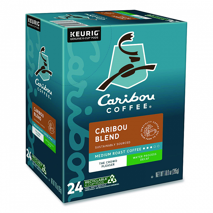 Caribou Blend Decaf Coffee K-Cups, 24/Box (6995)