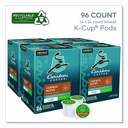 Caribou Blend Decaf Coffee K-Cups, 96/Carton (6995CT)
