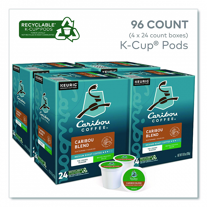Caribou Blend Decaf Coffee K-Cups, 96/Carton (6995CT)