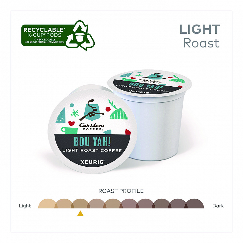 BOU YAH K-Cup Pods, Light Roast, 22/Box (6865)