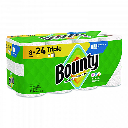 Select-a-Size Kitchen Roll Paper Towels, 2-Ply, White, 6 x 11, 123 Sheets/Roll, 8 Triple Rolls/Carton (16014)