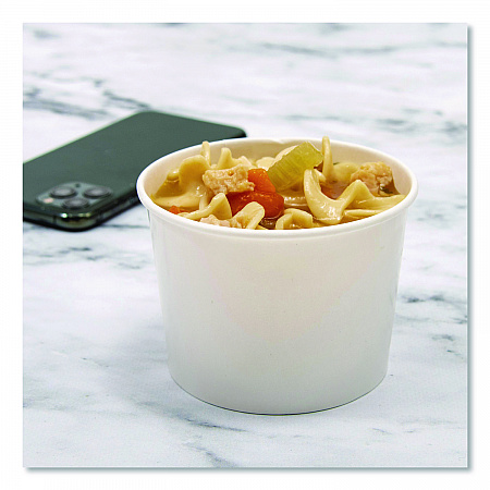 Double Poly Paper Food Containers, 10 oz, 3.8 dia x 2.7