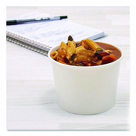 Double Poly Paper Food Containers, 10 oz, 3.8 dia x 2.7