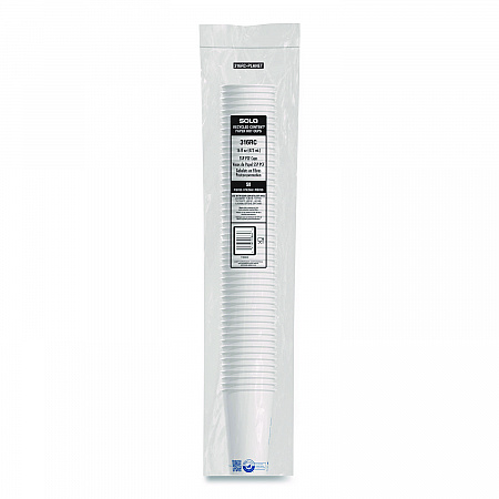 Recycled Content PCF Paper Hot Cups, ProPlanet Seal, 16 oz, White/Blue, 1,000/Carton (316RCPLANET)