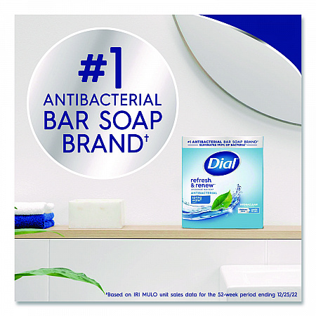 Refresh and Renew Antibacterial Deodorant Bar Soap, Spring Water Scent, 4 oz, 3 Bars/Pack, 4 Packs/Carton (11811)