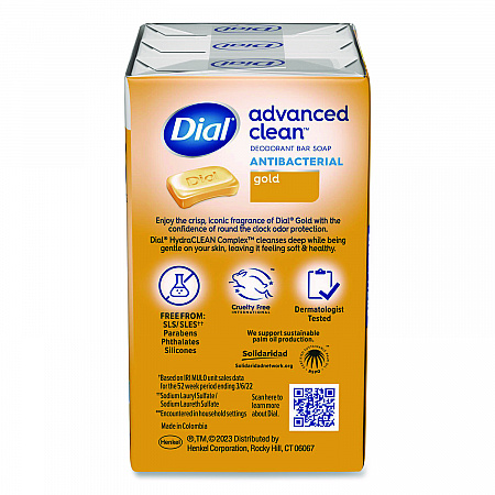Advanced Clean Antibacterial Deodorant Bar Soap, Gold Scent, 4 oz, 3/Pack, 4 Packs/Carton (11807)
