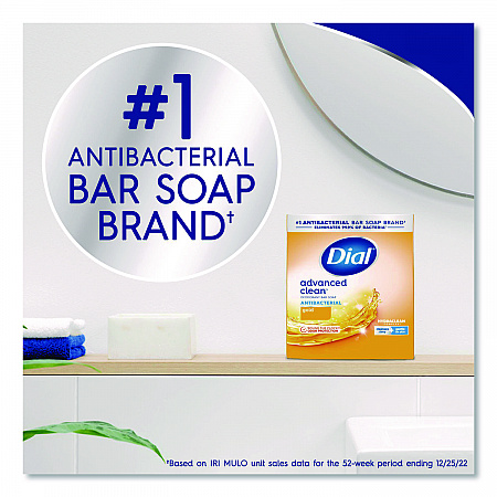 Advanced Clean Antibacterial Deodorant Bar Soap, Gold Scent, 4 oz, 3/Pack, 4 Packs/Carton (11807)