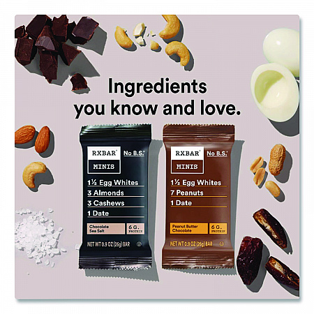 Minis Protein Bars, Chocolate Sea Salt and Peanut Butter Chocolate, 0.9 oz Bar, 8/Box (KEE00190)