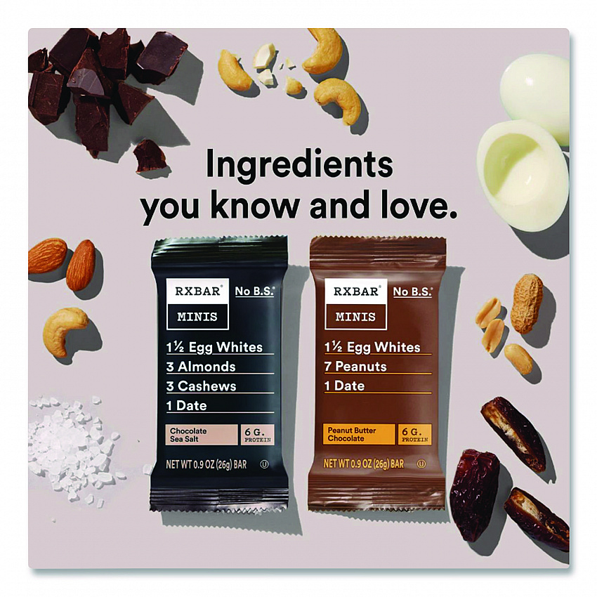 Minis Protein Bars, Chocolate Sea Salt and Peanut Butter Chocolate, 0.9 oz Bar, 8/Box (KEE00190)