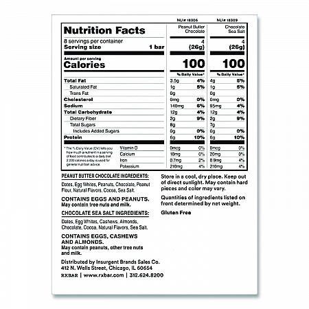Minis Protein Bars, Chocolate Sea Salt and Peanut Butter Chocolate, 0.9 oz Bar, 8/Box (KEE00190)