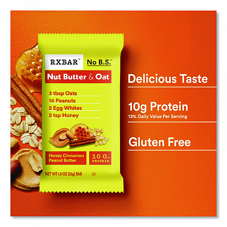 Gluten-Free Honey Cinnamon Peanut Butter Protein Bar, 1.9 oz Bar, 12/Box (KEE00533)