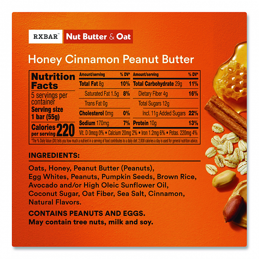 Gluten-Free Honey Cinnamon Peanut Butter Protein Bar, 1.9 oz Bar, 12/Box (KEE00533)
