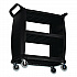 Bussing Cart, Plastic, 3 Shelves, 300 lb Capacity, 18 x 36.25 x 38, Black (BCART3)