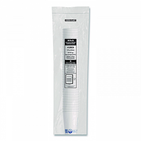 Recycled Content PCF Paper Hot Cups, ProPlanet Seal, 12 oz, White, 50/Pack (412RCNPLANPK)