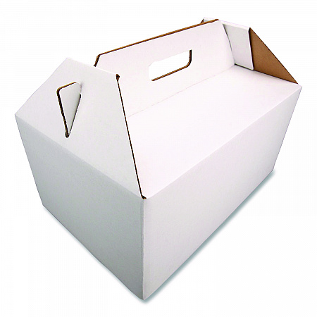 Carryout Barn Boxes, Large Corugated, 12 x 18 x 9, White/Kraft, 25/Carton (2763)