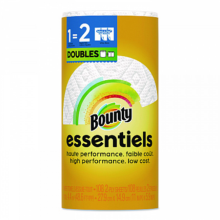 Essentials Select-A-Size Kitchen Roll Paper Towels, 2-Ply, 108 Sheets/Roll, 24 Rolls/Carton (16540)