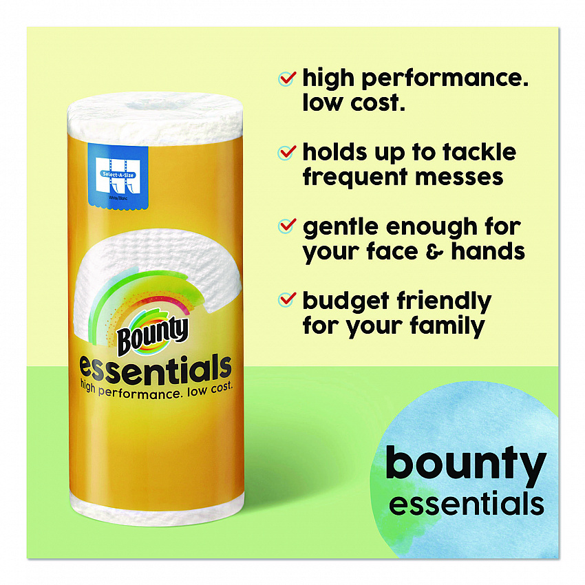 Essentials Select-A-Size Kitchen Roll Paper Towels, 2-Ply, 108 Sheets/Roll, 24 Rolls/Carton (16540)