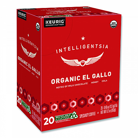 El Gallo Organic Coffee K-Cups, Light Roast, 20/Box (0154)