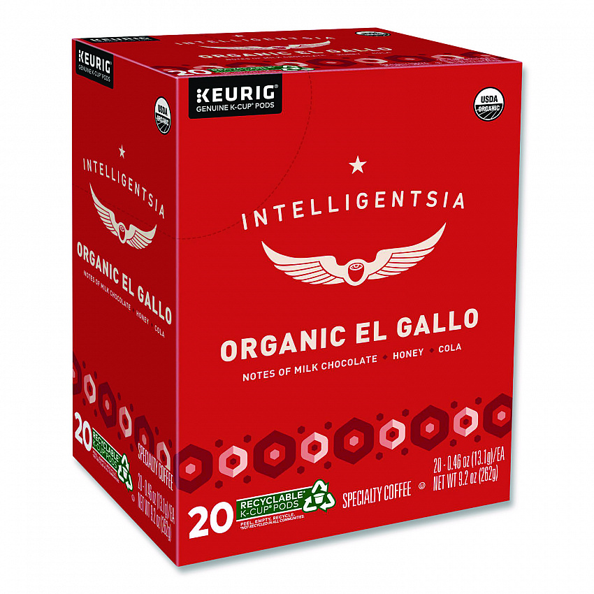 El Gallo Organic Coffee K-Cups, Light Roast, 20/Box (0154)