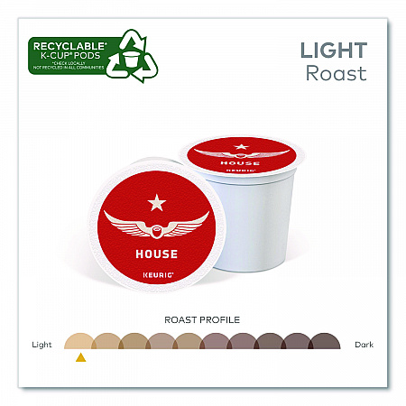 House Blend Coffee K-Cups, Light Roast, 20/Box (0153)