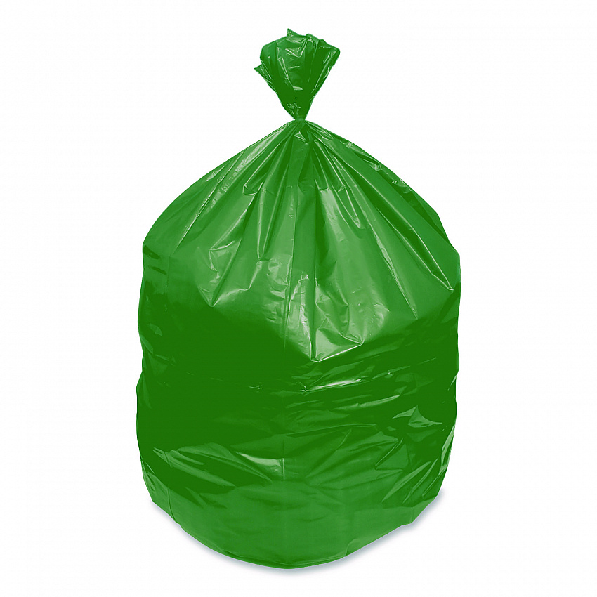 Eco Blend Max Can Liners, 60 gal, 0.8 mil, 38" x 58", Green, 20 Bags/Roll, 5 Rolls/Carton (L7658TEER1)