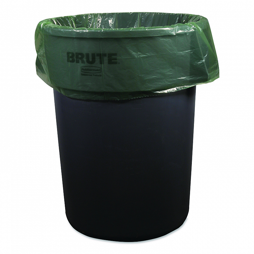 Eco Blend Max Can Liners, 60 gal, 0.8 mil, 38" x 58", Green, 20 Bags/Roll, 5 Rolls/Carton (L7658TEER1)