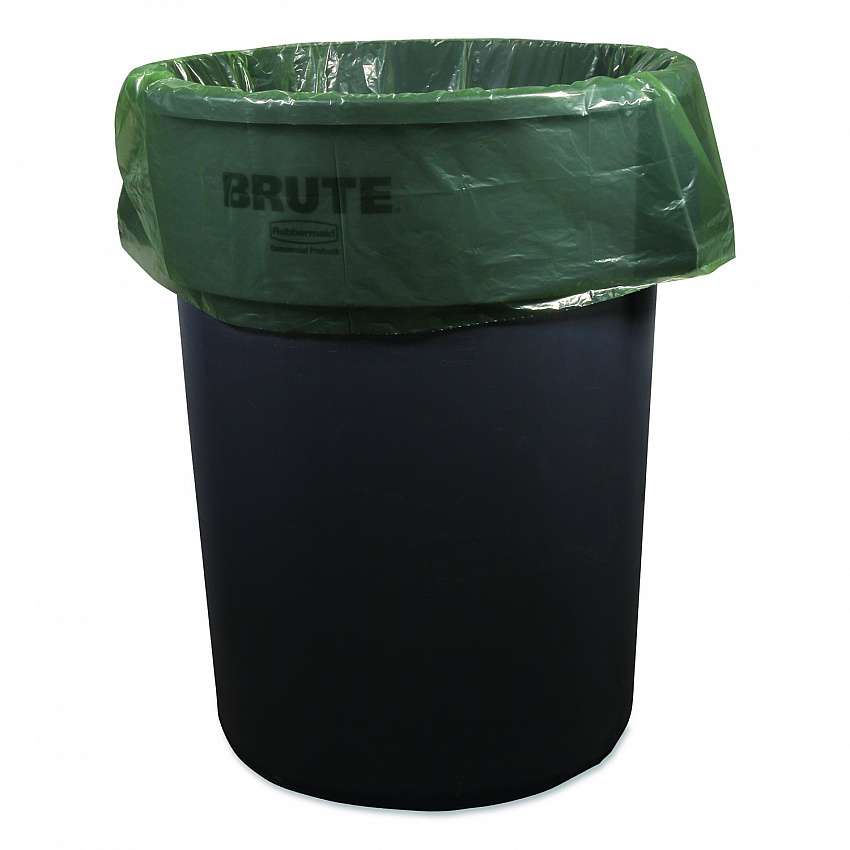 Eco Blend Max Can Liners, 45 gal, 0.8 mil, 40" x 46", Green, 25 Bags/Roll, 6 Rolls/Carton (L8046TEER1)