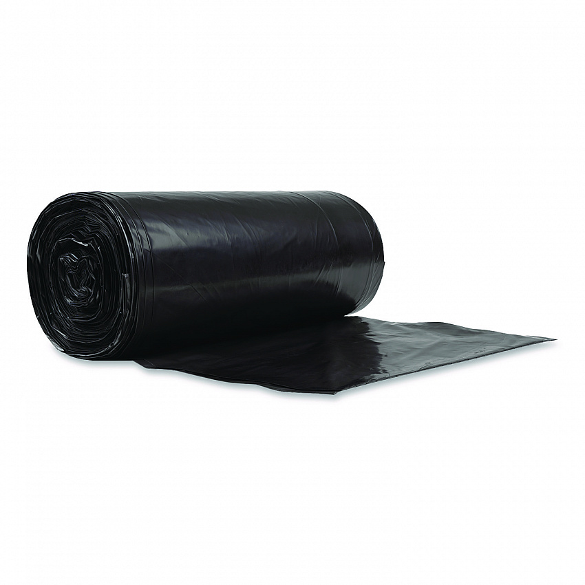 Eco Strong Can Liners, 60 gal, 1.35 mil, 38" x 58", Black, Perforated Roll, 100/Carton (EC385812K)