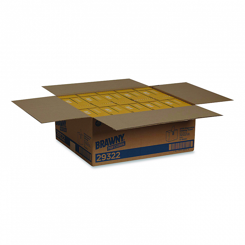 Heavyweight HEF Disposable Shop Towels, 9 x 12.5, White, 176/Box, 10 Box/Carton (29322)