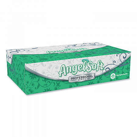 Angel Soft ps Premium Facial Tissue, Flat Box, 2-Ply, White, 100 Sheets/Box (48580BX)