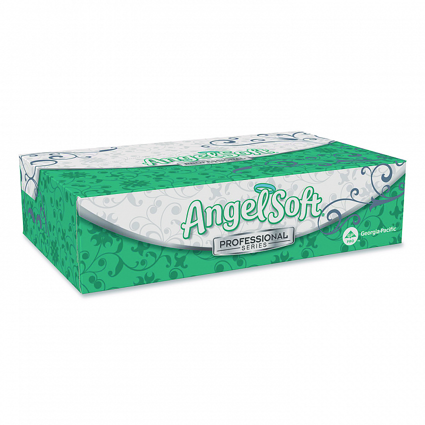 Angel Soft ps Premium Facial Tissue, Flat Box, 2-Ply, White, 100 Sheets/Box (48580BX)