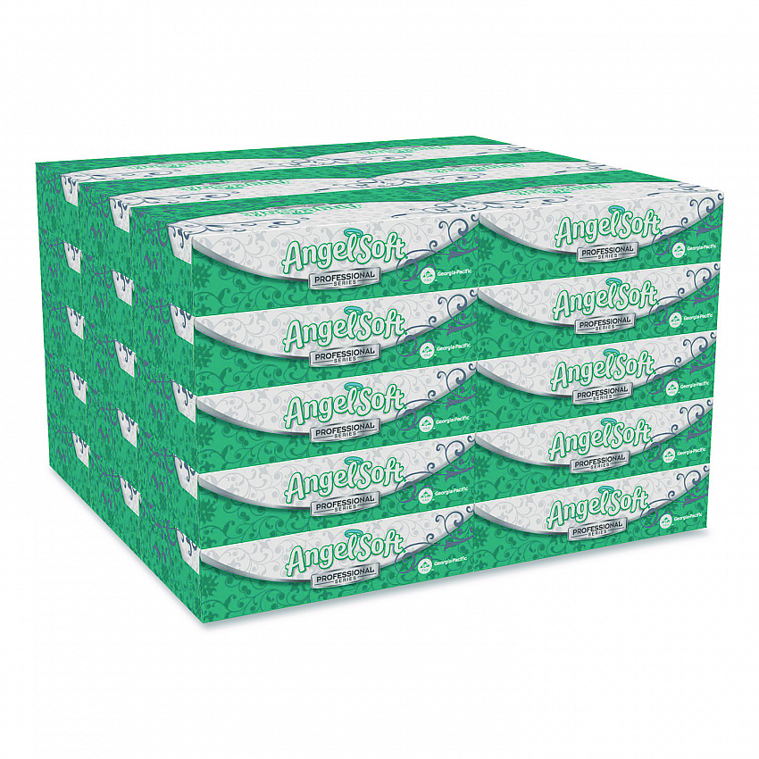 Angel Soft ps Premium Facial Tissue, Flat Box, 2-Ply, White, 100 Sheets/Box (48580BX)